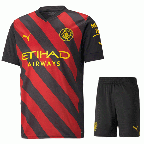 Manchester City Soccer Jersey Away Kit(Jersey+Shorts) Replica 2022/23